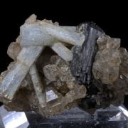 Beryl var. Aquamarine with Schorl and Quartz 