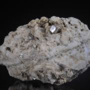 Phenakite on Feldspar, Muscovite with Fluorite