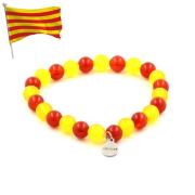 Yellow Agate + Red Agate Bracelet 8 mm Beads.