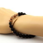 Andalusite from USA + Matte black Onyx Bracelet 8 mm Beads.