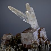 Andradite and Quartz on Hedenbergite