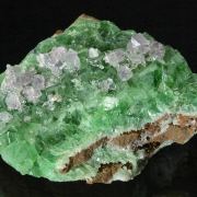 Quartz ( var. Amethyst ) on Fluorite