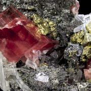 Sweet Home Rhodochrosite, Pyrite & Quartz on Tetrahedrite