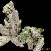 Quartz with Andradite var. Demantoid (Garnet)