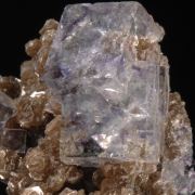 Fluorite on Muscovite and Quartz