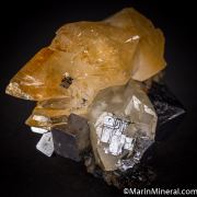 Calcite, Galena on Sphalerite