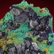 Azurite  on Malachite