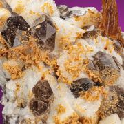 Stilbite  with Albite & Smoky Quartz