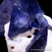 Benitoite on Natrolite