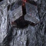 Almandine in schist