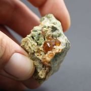 Garnet on pyroxene - Grafton Co., New Hampshire, USA