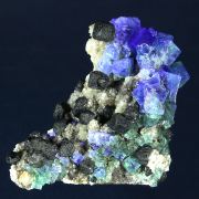 Fluorite with Galena on Quartz