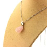Raw Morganite Necklace. 12.60 ct.