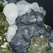 Pyrite after Pyrrhotite with Galena, Calcite, Quartz and Dolomite