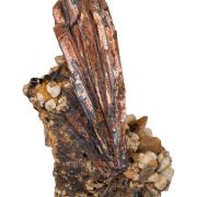 Niobophyllite on Quartz with Feldspar