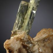 Beryl var. Aquamarine with Rutile on Cleavelandite 