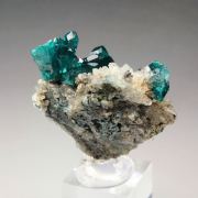 gem DIOPTASE bi-terminated, QUARTZ