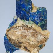 Chalcostibite with Azurite and Malachite