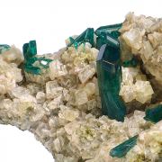 Dioptase, calcite