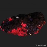 Vanadinite on Calcite (fluorescent)