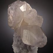 Calcite on Quartz (Amethyst)