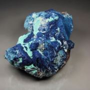 SHATTUCKITE pseudomorph after DIOPTASE after CALCITE, CHRYSOCOLLA