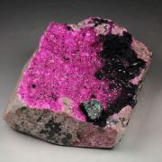 DOLOMITE var. COBALTOAN DOLOMITE, crystallized MALACHITE