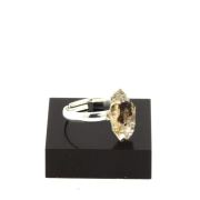 Silver Plated raw petroleum Quartz Ring. 10.31 ct.