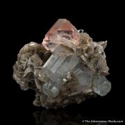 Fluorite with Aquamarine on Mica