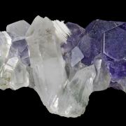 Fluorite With Quartz and Calcite