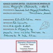 Nagyágite on Rhodochrosite