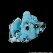 Quartz on Chrysocolla pseudo. after Malachite