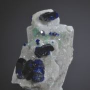 Azurite on Anglesite over Cerussite etc.