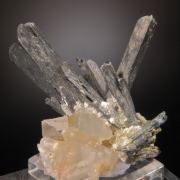 Stibnite on (and in)  Fluorite Cubes