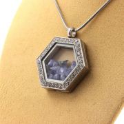 Raw Benitoite necklace.