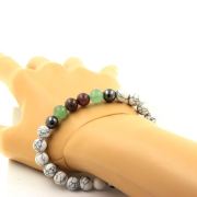 Ruby from Mogok, Burma, Myanmar + Aventurine + Hematite + Howlite Bracelet 8 mm Beads.