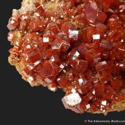 Vanadinite on Calcite (fluorescent)