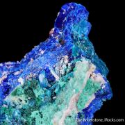 Caledonite with Diaboleite, Atacamite, Cerussite