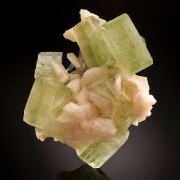 Apophyllite Var. Fluorapophyllite on Stilbite