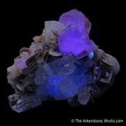 Fluorite with Beryl var. Aquamarine, Muscovite and Albite