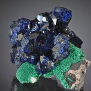 Azurite with Malachite - electric blue