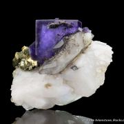 Fluorite and Chalcopyrite on Quartz
