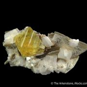 Brazilianite with Muscovite on Albite (circa 1950)