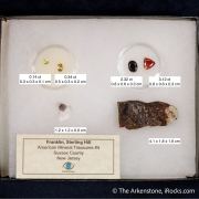 Zincite, Willemite, Andradite Garnet (Rough & Cut set)