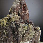 Hubnerite (exceptional, largest from Yaogangxian!) on Quartz with Helvite