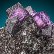 Fluorite  on Sphalerite