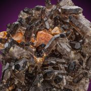 Scheelite  on Smoky Quartz