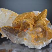 Orpiment on Calcite