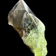 Opal var. hyalite, smoky quartz