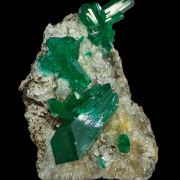 Dioptase, quartz